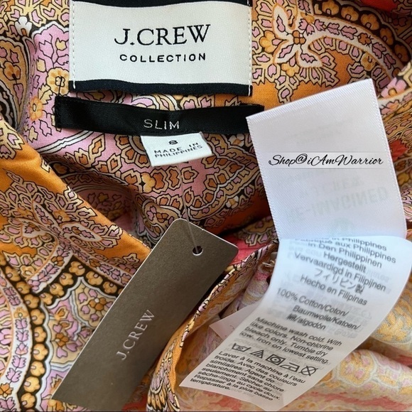 J.Crew Collection NWT marigold paisley Ratti button down *shop@iamwarrior - Picture 12 of 13